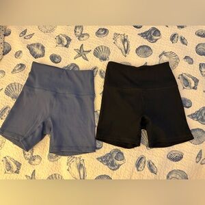 Blue and Black Biker Shorts